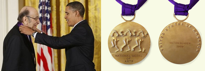 Milton Glaser greceiving the National Medal of the Arts